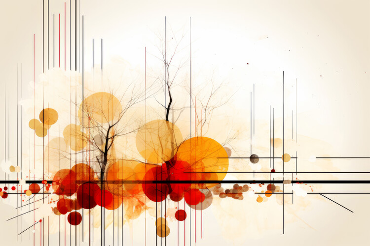 Poster Geometric Art AUTUMN City Park