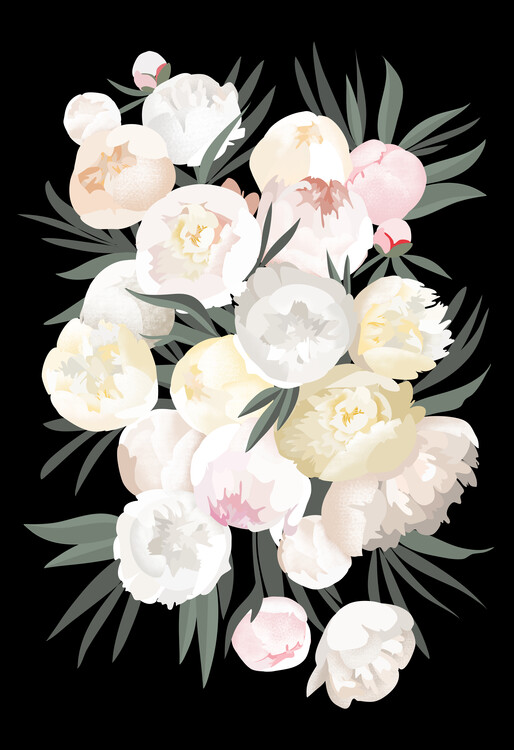 Plakat Dara bouquet in black
