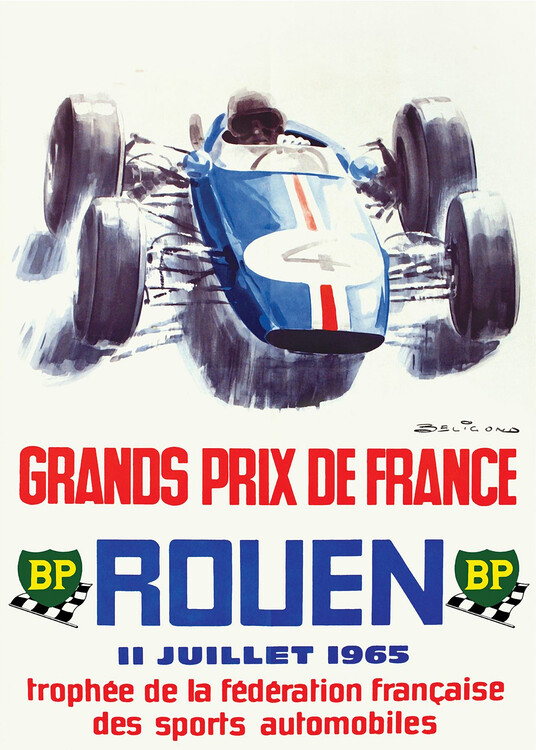 Poster French Grand Prix 1965 Grands Prix de France 1965 Rouen