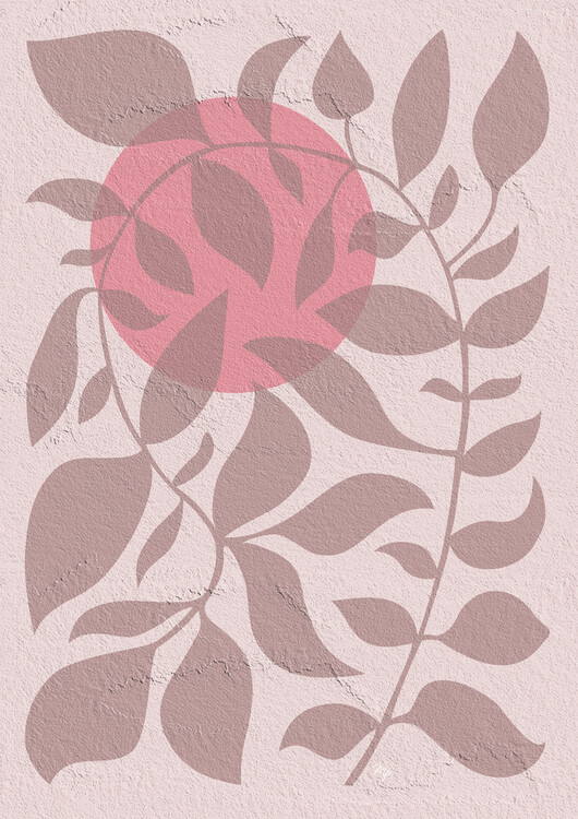 Plakat Pink Botanical Sunset
