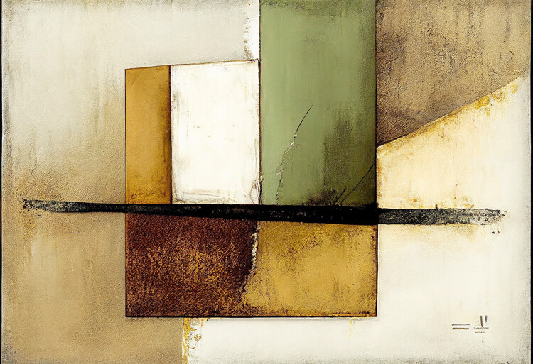 Poster abstract geometric shapes painting, wall art prints