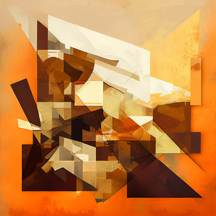 Poster Abstract painting generative,Terracotta Wall Art colors