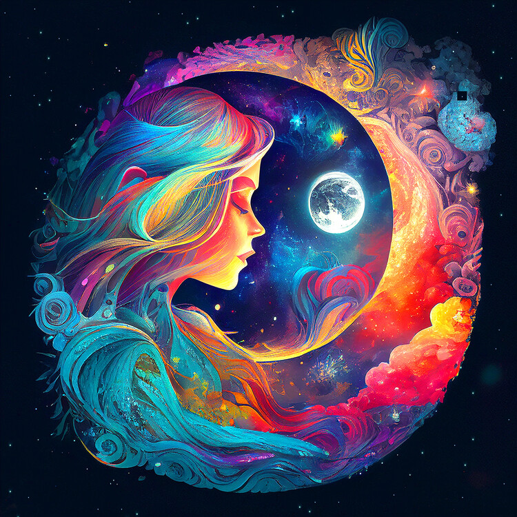 Poster Cosmic entity happiness pure bliss vibrant, posters prints