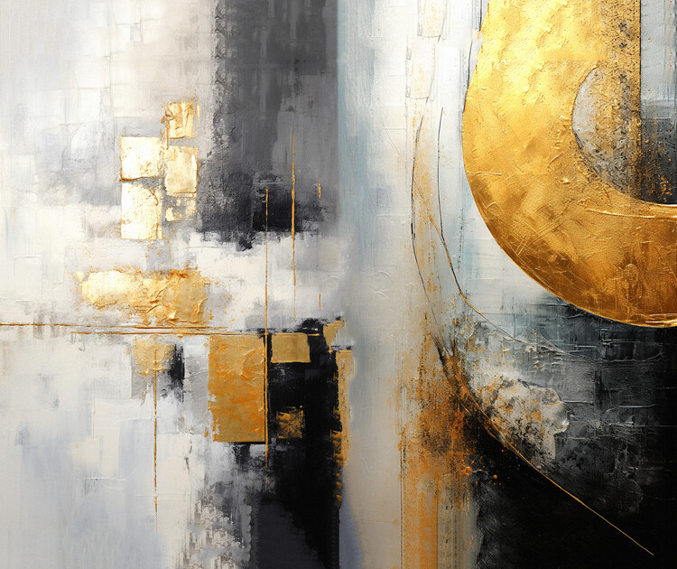 Poster Abstract Intuitive art Painting, silver & gold, online print