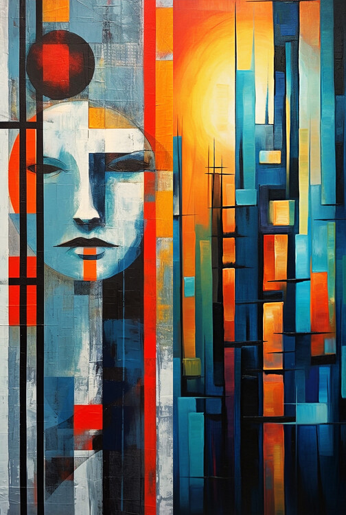 Poster Abstract figurative painting in acrylics, posters prints