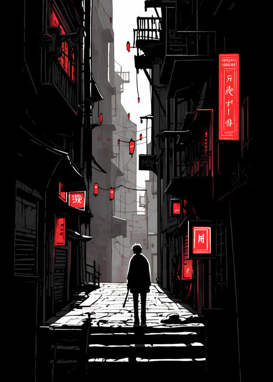 Poster Japan The red light district