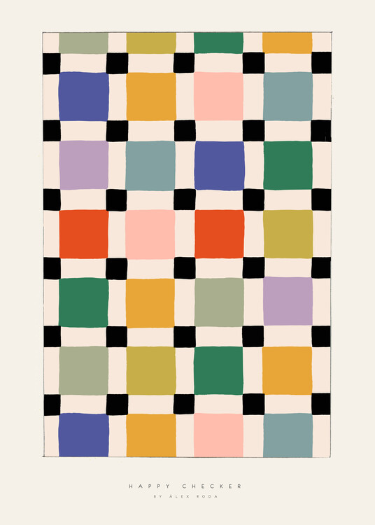 Plakát Álex Roda - Happy Checker