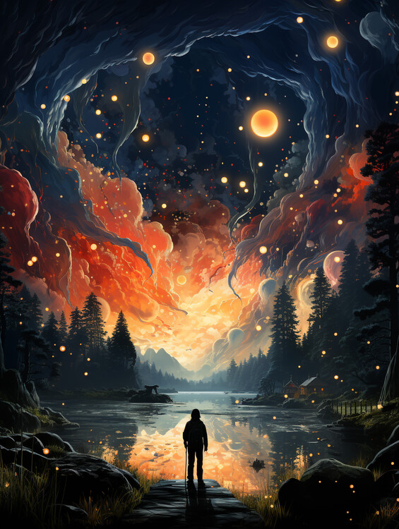 Poster Person at a lake