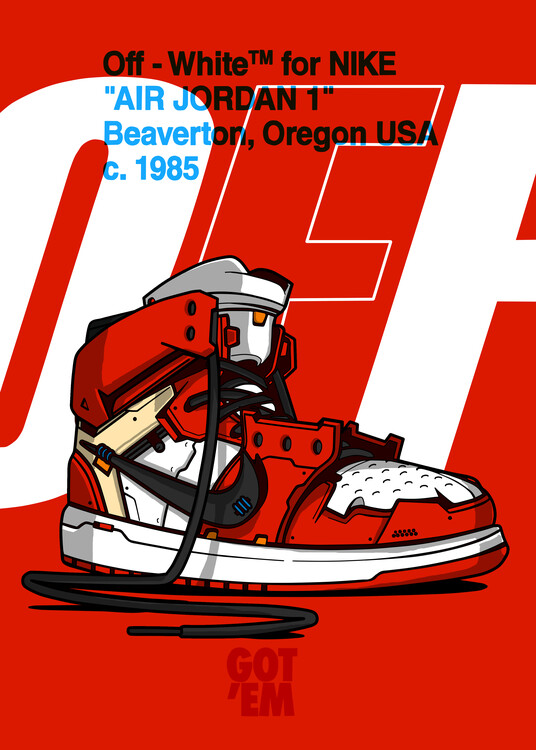 Poster sneaker red robot