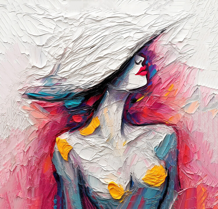 Poster Abstract oil impasto painting acrylic, canvas art prints