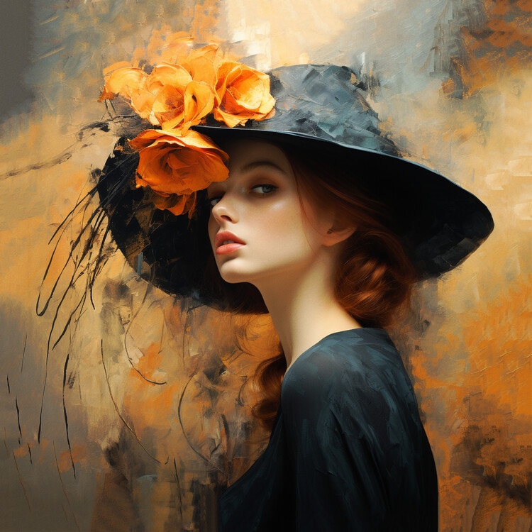 Poster Abstract beautiful woman, close up portrait, posters prints