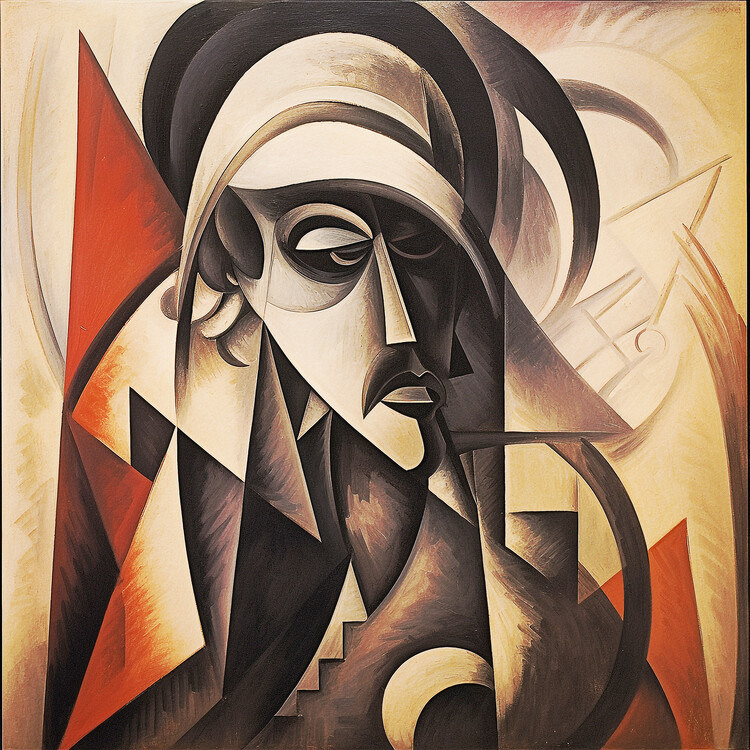Plagát symbolic portuguese in formal cubism style, posters prints