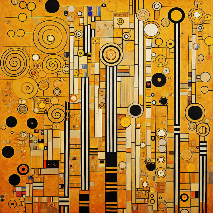 Poster Minimalist klimt patterns modern for hall & living room