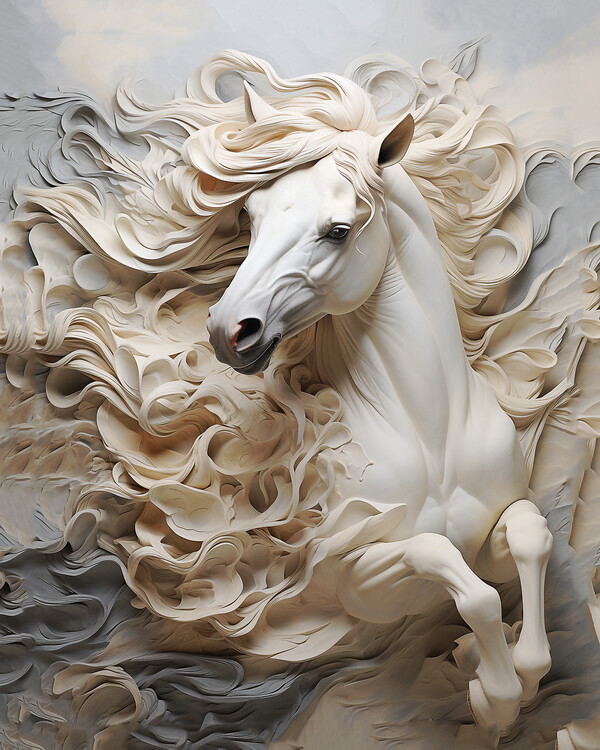 Poster Abstract horse Renaissance painting, Michelangelo Buonarroti