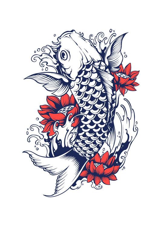 Póster Koi Fish - Japan