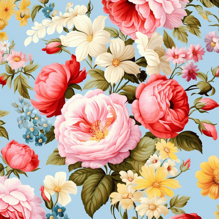 Plakat Beautiful Pink Floral motif, Bright colors, poster prints