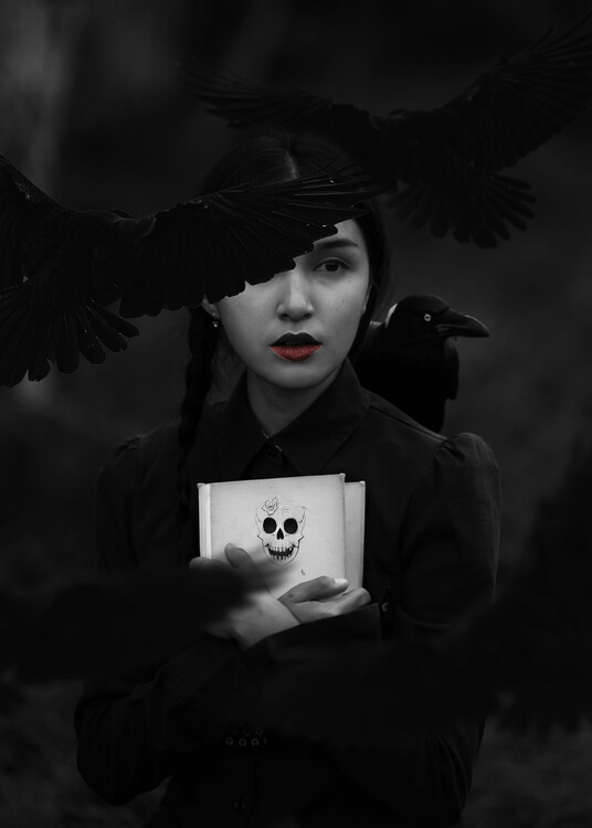 Poster Girl Raven Black and White