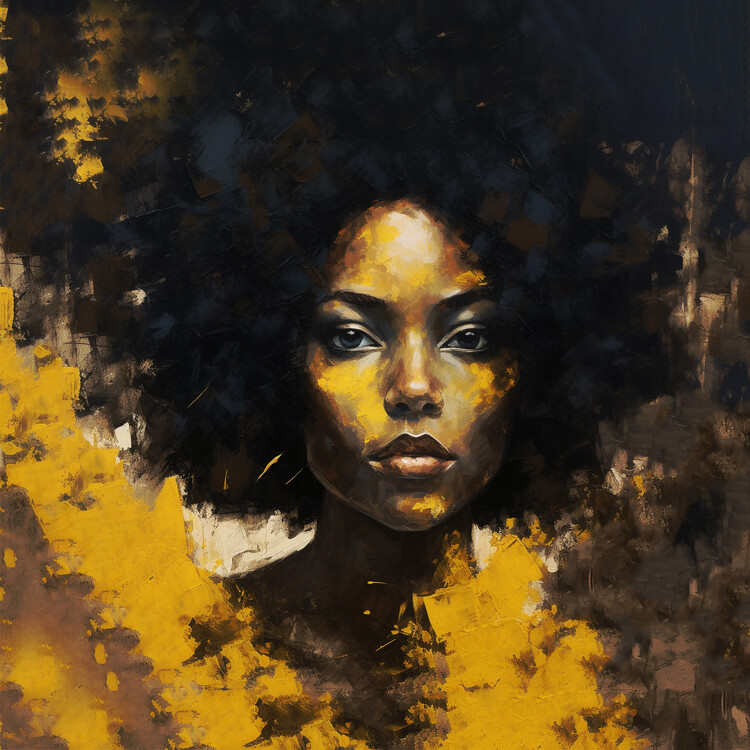 Poster Black woman portrait painting, posters prints for sale uk