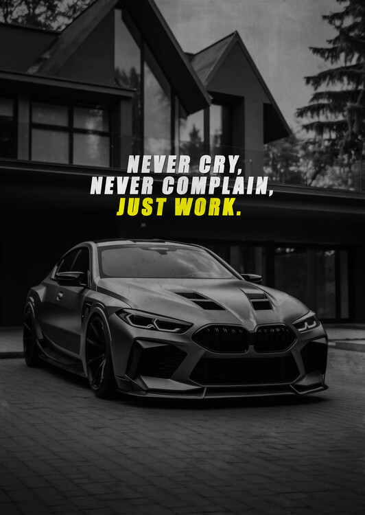 Poster Motivation - never cry, never complain, just work