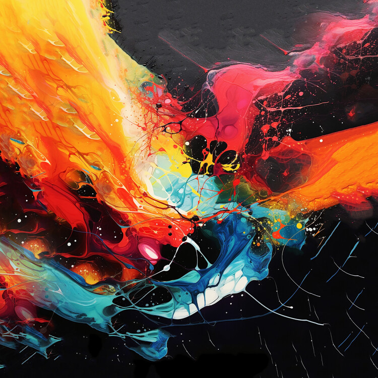 Poster Digital Abstract acrylic painting, canvas art prints