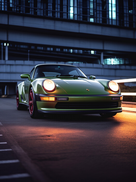 Poster Porsche GT911 on parking deck