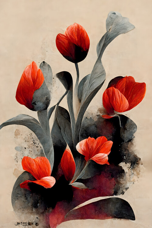 Poster Red Tulips