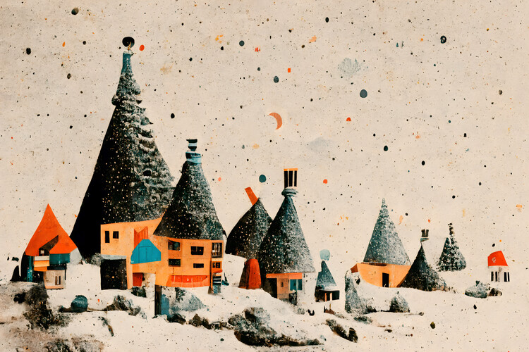 Levně Plakát, Obraz - Fairy Village, Treechild, 40 × 26.7 cm