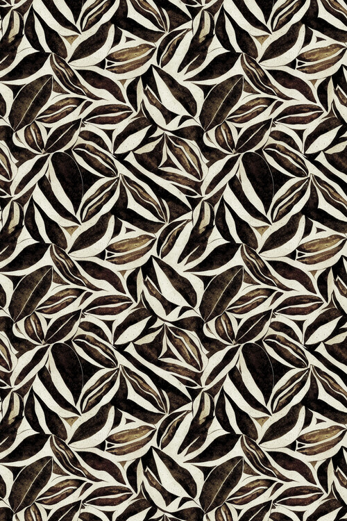 Levně Plakát, Obraz - Brown Leafs Pattern, Treechild, 26.7 × 40 cm