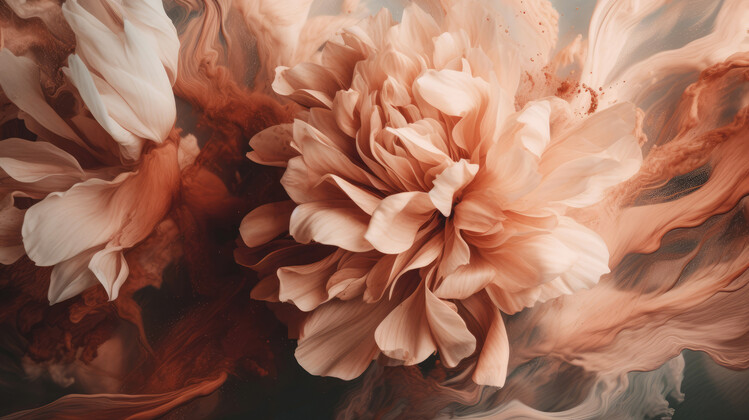 Canvas Print Splashed Peony
