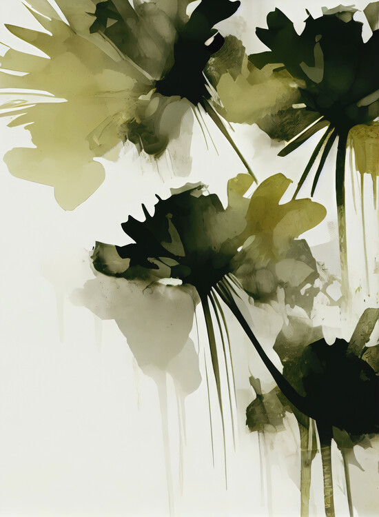 Levně Plakát, Obraz - Green Flowers, Treechild, 30 × 40 cm