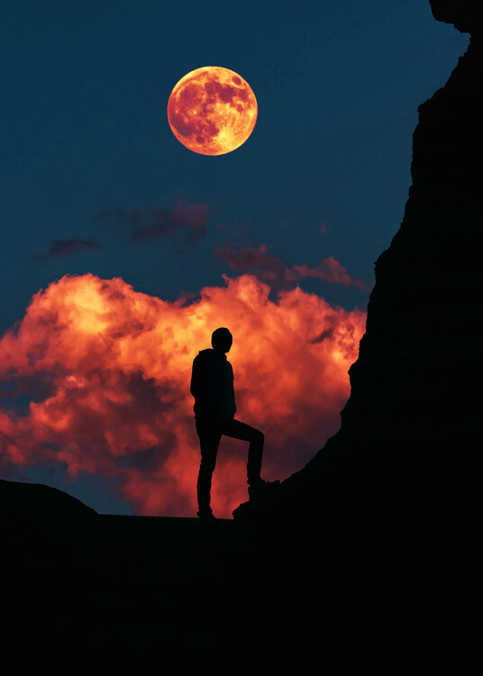 Poster Standing With Moon