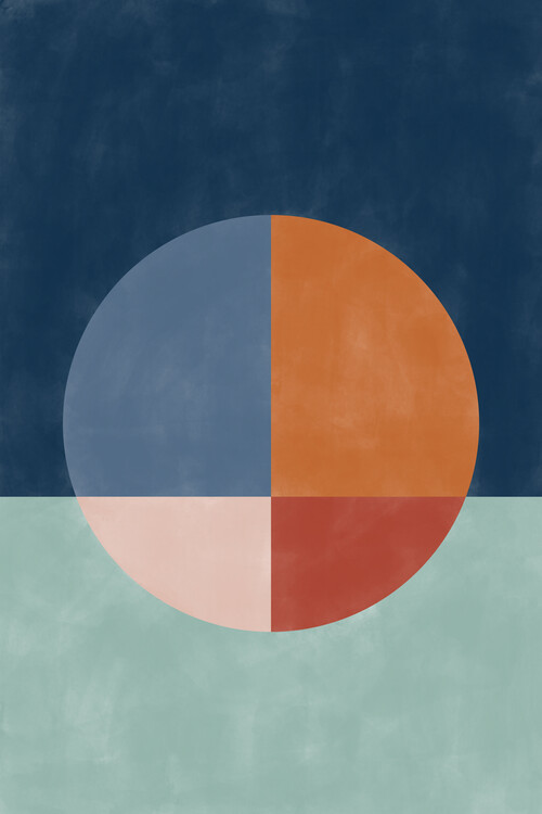 Poster Blue & Rust Geometric Poster No.8
