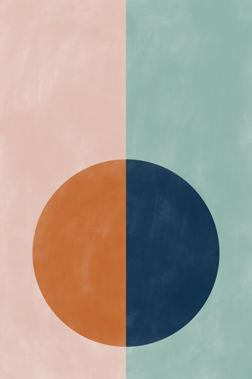 Poster Blue & Rust Geometric Poster No.9