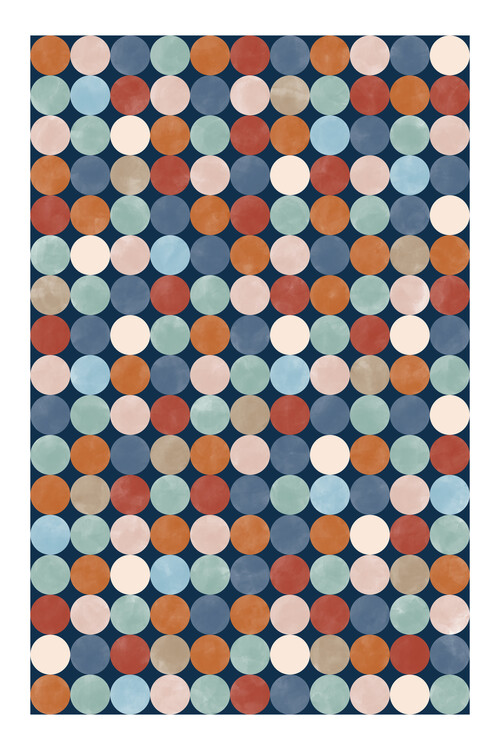 Poster Terracotta Teal Abstract Circles Poster