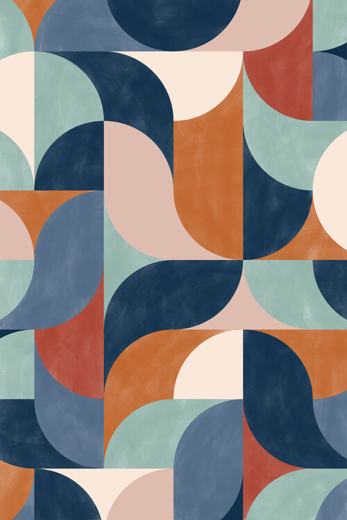 Plakat Blue & Rust Geometric Poster No.10