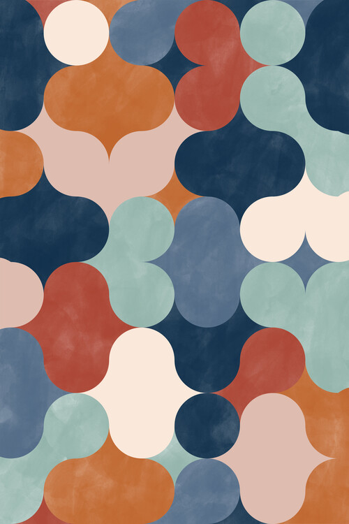 Принти на полотні Blue & Rust Geometric Poster No.11