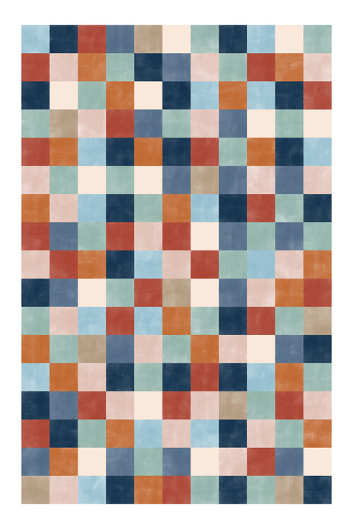 Plakat Terracotta Teal Checkered Poster