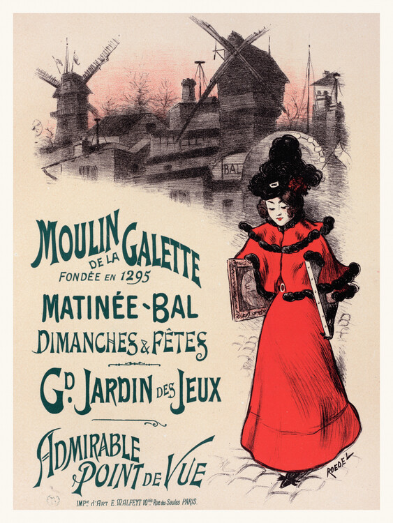Плакат Moulin de la Galette (Retro Paris) - Auguste Roedel