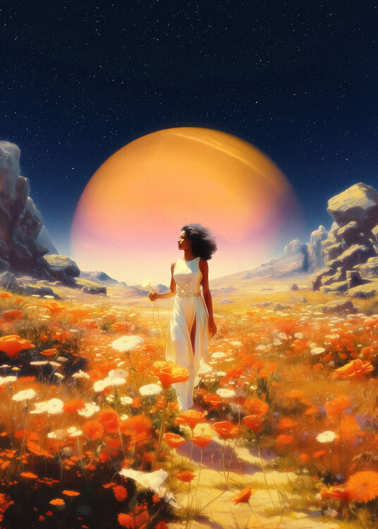 Poster Cosmic Flower Field