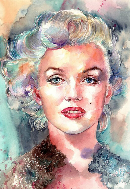 Poster Woman's portrait watercolor