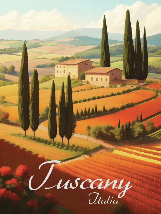 Poster Tuscany Italy Travel Print