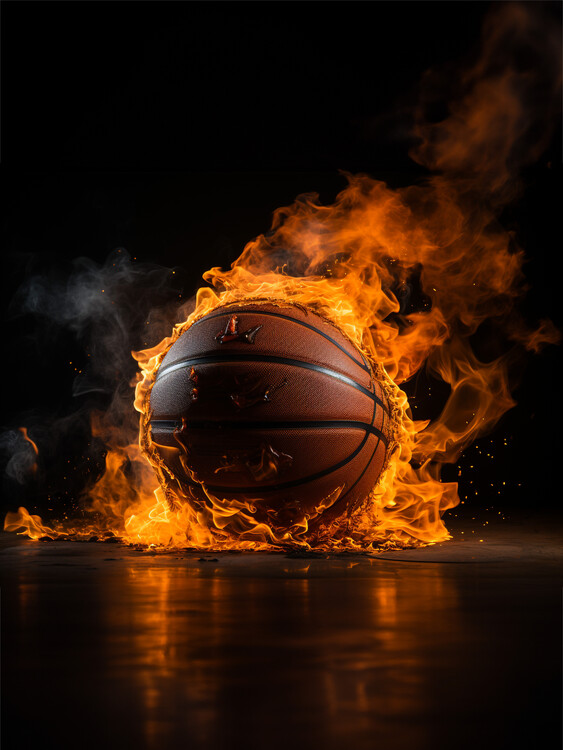 Poster Burning Basketball