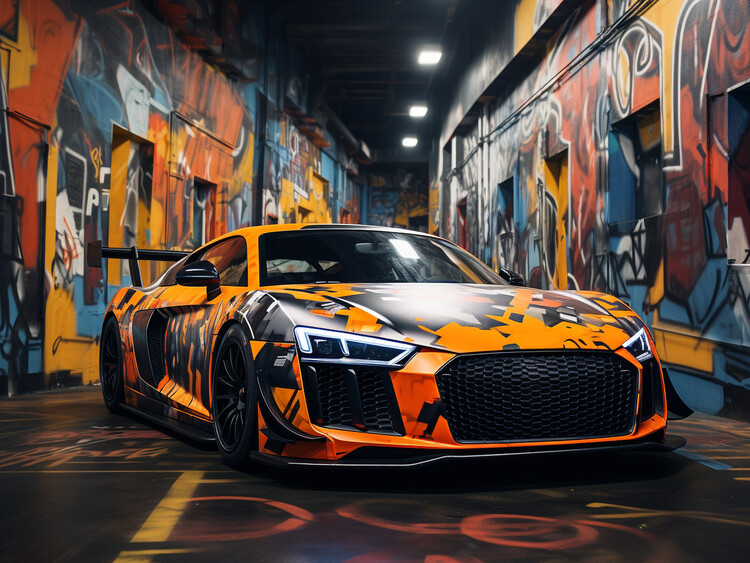 Canvas Print Graffiti car