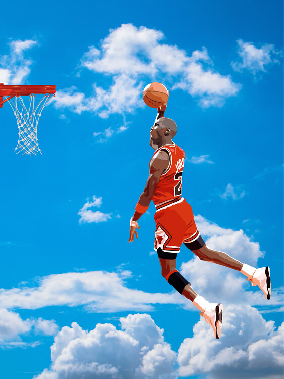 Poster flying basketball