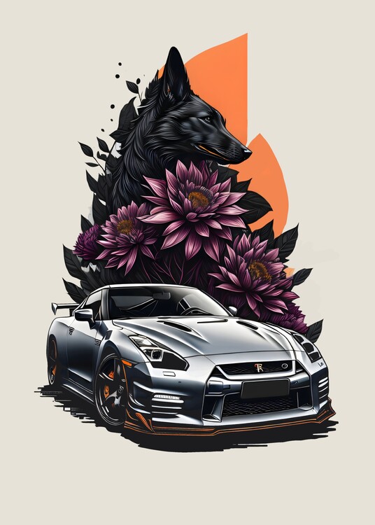 Poster Nissan GTR art
