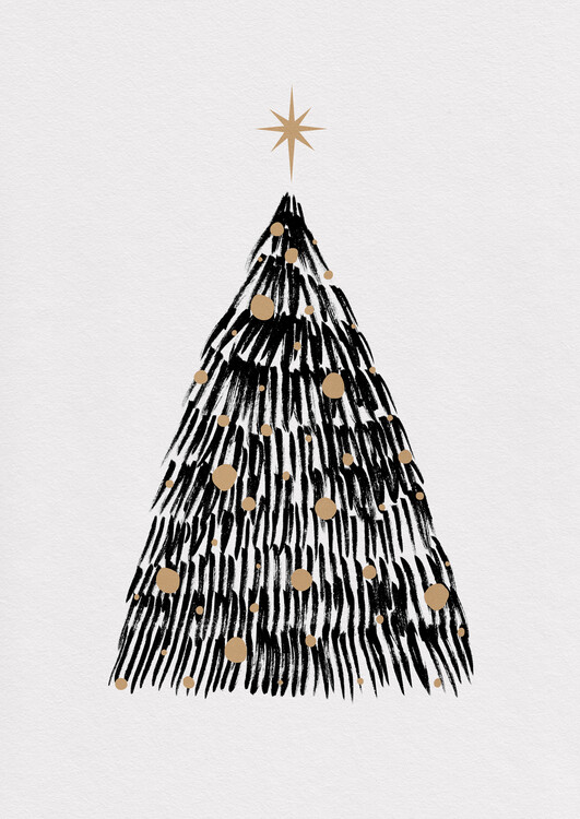 Poster Minimal Christmas tree illustration, painting