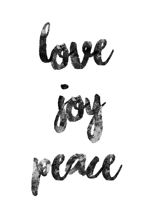 Poster Love, Joy and Peace, positive quote