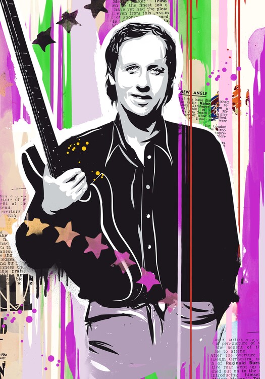Poster Guitarist colored portrait III