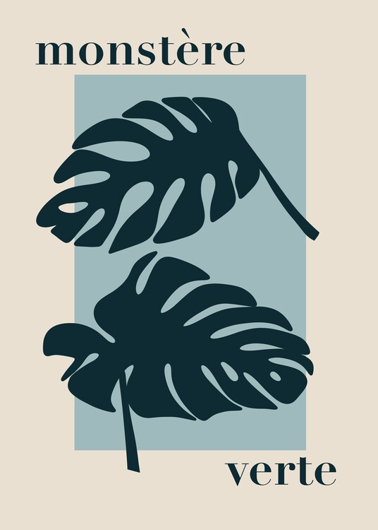 Poster Monstera plant wall art modern illustration minimalistic