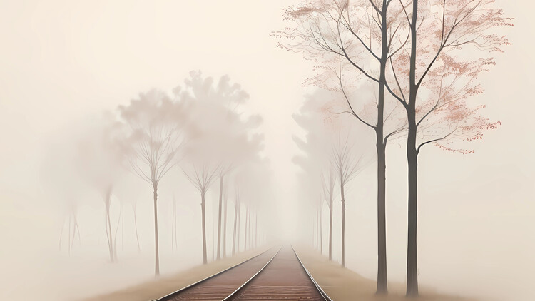 Poster Misty Mountain Trees